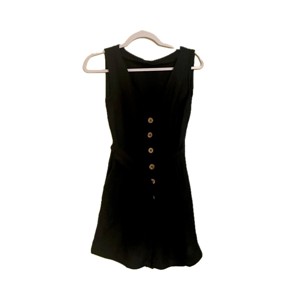 Mango black linen romper (size XS )